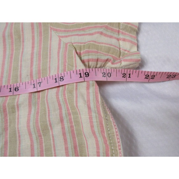 Mollusk California Top Medium M Women's Cotton Linen Blend Striped Button Down - Picture 9 of 9